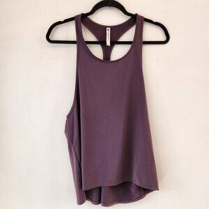 Fabletics Tank Top Grey Purple Racerback Tee Exercise Activewear Women's S